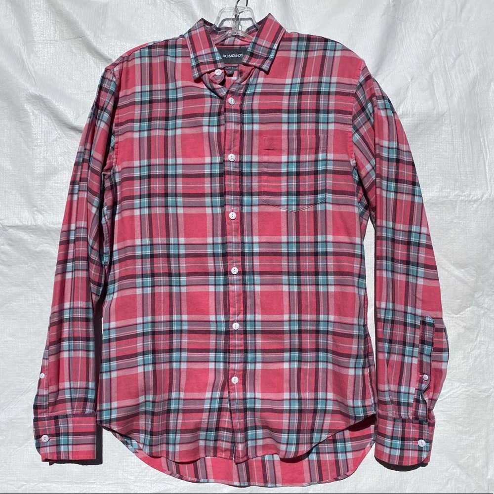 Bonobos plaid long sleeve button-down shirt